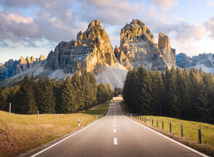 Mountain road in the dolomites, Italy