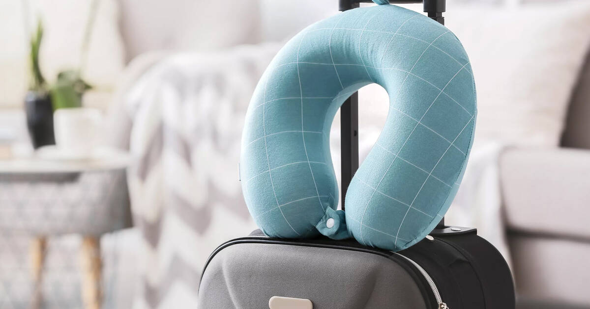 Pillow Inflatable Soft Flight Cushion Head back rest support Travel Back Comfort 