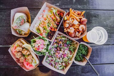 Variety of seafood dishes