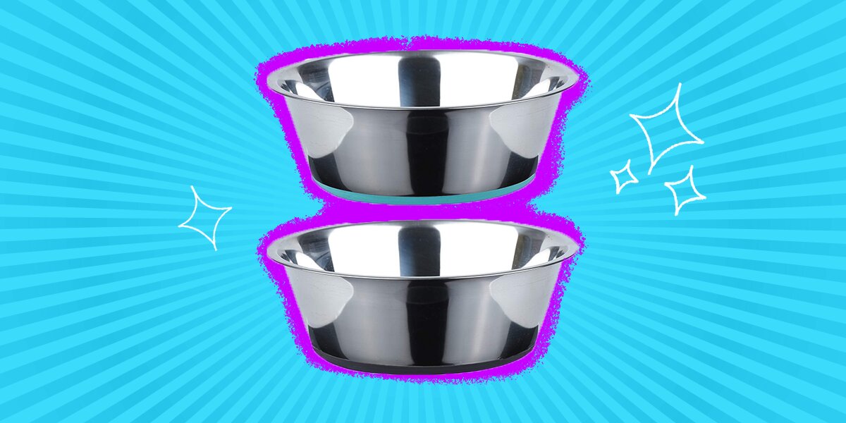 Elevated Dog Bowl with Double Stainless Steel Bowl and Waterproof