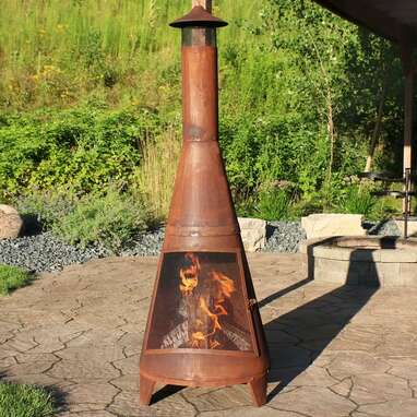 Sand & Stable Tide Steel Wood Burning Outdoor Chiminea