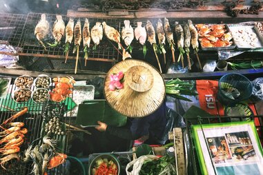 Person at a market stall