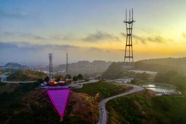 Glowing pink triangle on Twin Peaks