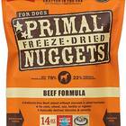 PRIMAL Beef Formula Nuggets Grain-Free Raw Freeze-Dried Dog Food, 14-oz bag