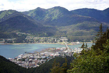 aerial view of juneau, alaska