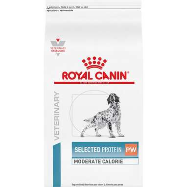 Hypoallergenic dog food without chicken, beef or lamb: Royal Canin Veterinary Diet Adult Selected Protein PW Moderate Calorie Dry Dog Food