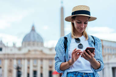Woman outside St. Peter’s Square