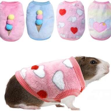 CooShou 4 Pieces Small Animal Guinea Pig Warm Vest