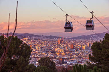 View of the city from Teleferic de Montjuic