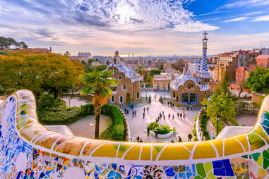 View of the city from Park Guell in Barcelona