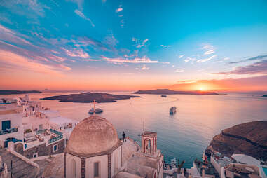 View of water at sunset