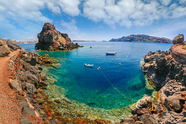 Armeni bay beach at Santorini island