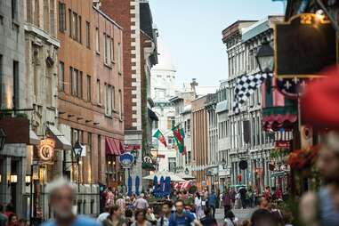 people walking amongst crowded streets in montreal