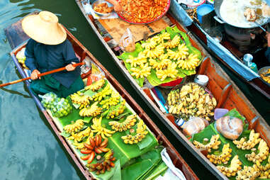 traditional floating market, bangkok