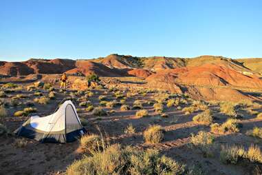 tent camping in Arizona desert