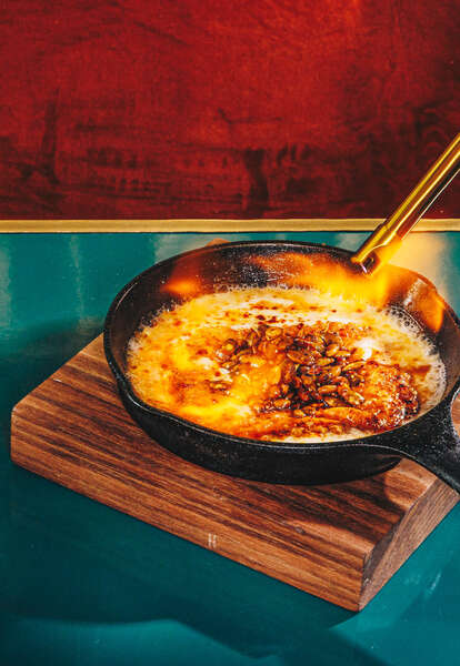 Hot Kasseri Cheese at Zou Zou’s