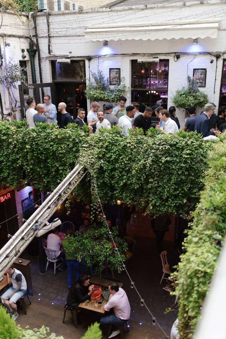 People at an outside bar