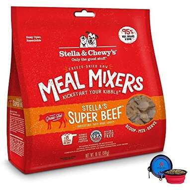 Best freeze-dried kibble toppers: Stella & Chewy's Stella's Super Beef Meal Mixers Freeze-Dried Raw Dog Food Topper