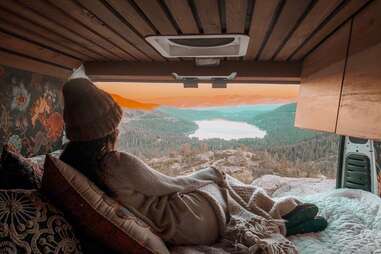 camper van with a view.