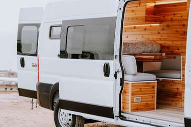 interior of camper van