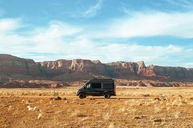 camper van in the desert