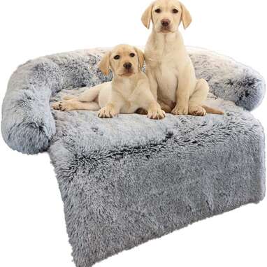 CHONGFA Calming Dog Bed Fluffy Plush Dog Mat