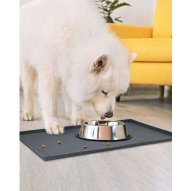 EIOKIT Silicone Waterproof Dog Cat Food Tray Mat