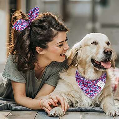 E-Clover Dog Bandanas & Matching Scrunchie Set