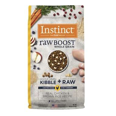 Best raw dog food: Instinct Raw Boost Whole Grain Real Chicken & Brown Rice Recipe Natural Dry Dog Food