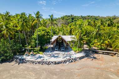 aerial view of islas secas private island resort