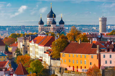 view from the tower of st. olaf church, tallinn, estonia