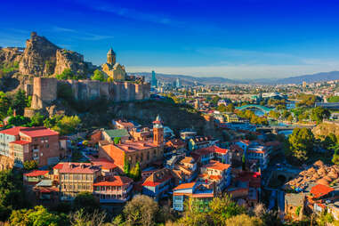 panoramic view of tbilisi, georgia