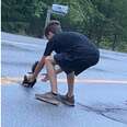 Teen Stops Car To Rescue Little Animal With Head Stuck In Cup