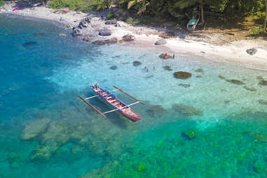 a traditional boat in the water