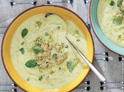 Avocado, Tomatillo, and Charred Green Onion Gazpacho
