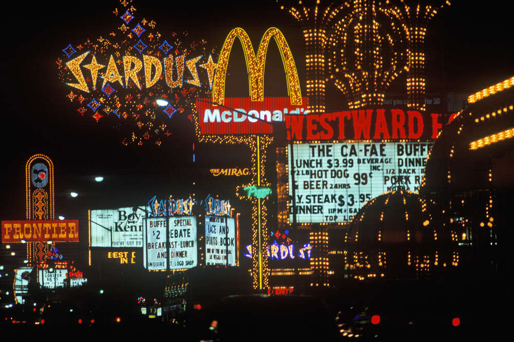 The iconic Welcome to Fabulous Las Vegas neon sign greets