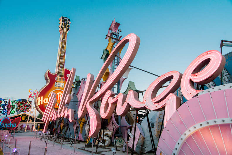 City of Las Vegas light 8 new neon signs along downtown