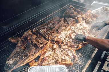 BBQ meat on the grill