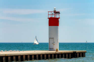 Port Dover lighthouse in the Lake Erie entrance