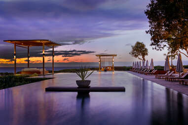 infinity pool at dusk