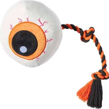 “Eye” see you … now let’s play!: FRISCO Halloween Spooky Eyeball Plush with Rope Squeaky Dog Toy