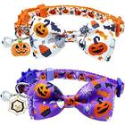 These collars for pumpkin lovers: 2-Pack Halloween Cat Collar with Bow Tie and Bell