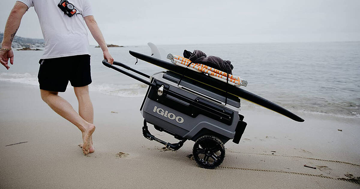 FOROUT Hard Cooler with Wheels and Handle, 42 Quart Ice Chest with Wheels  Keeping Ice Cold for Days, Great for The Beach, Boat, Travel,Fishing