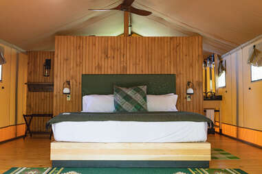large bed in cabin room