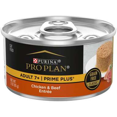 Best grain-free cat food for seniors: Purina Pro Plan Adult 7+ Chicken And Beef Entrée