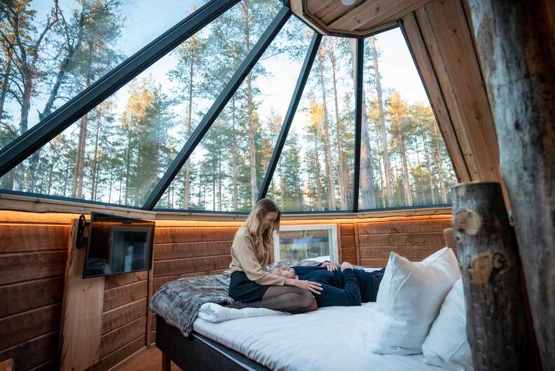 glamping yurt glass ceiling