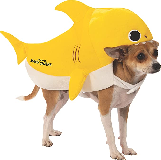 Shark costumes for store dogs