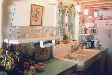 Whimsical Adirondack cottage framed by pines