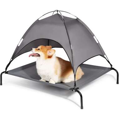 Best outdoor dog bed with a canopy: Love’s cabin Elevated Outdoor Dog Bed with Canopy