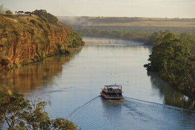 houseboat on the water